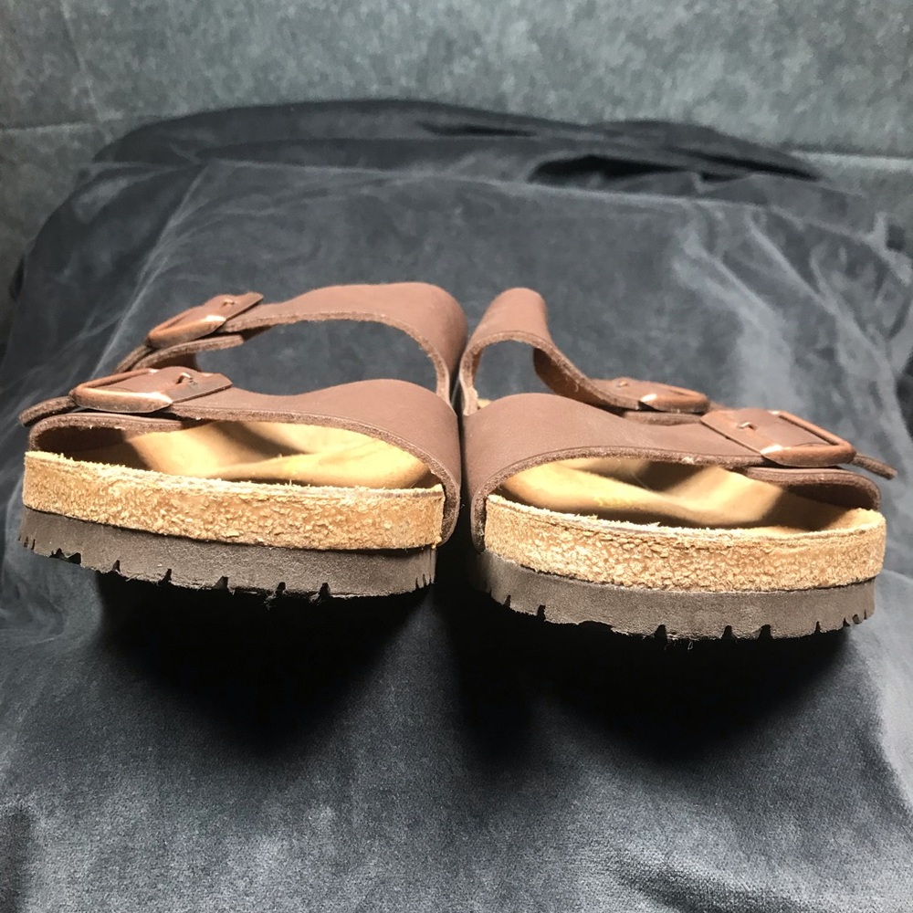 Birkenstock Arizona Brown Double-Strap Sandals M 11 EU 44 Outlined Footprint - Picture 13 of 16